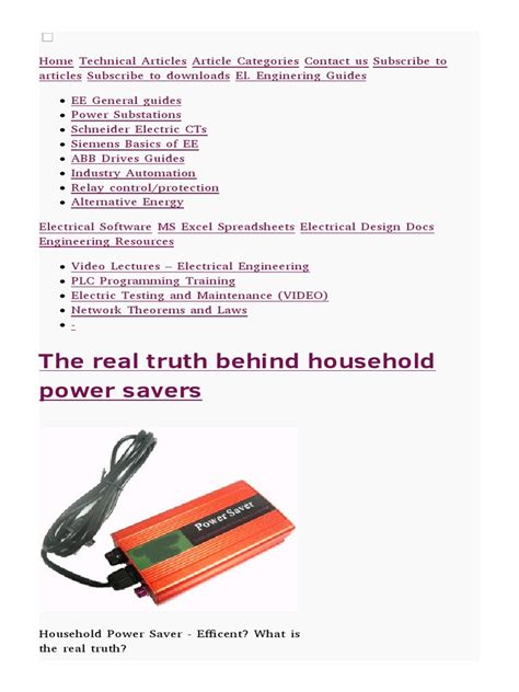 real truth about household power savers